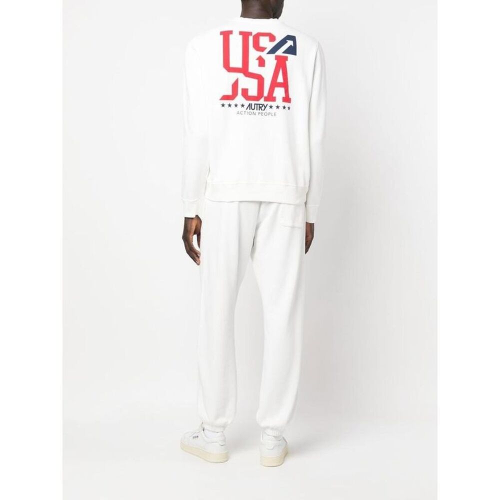 AUTRY USA Logo Sweatshirt Men WHITE Sweaters & Cardigans